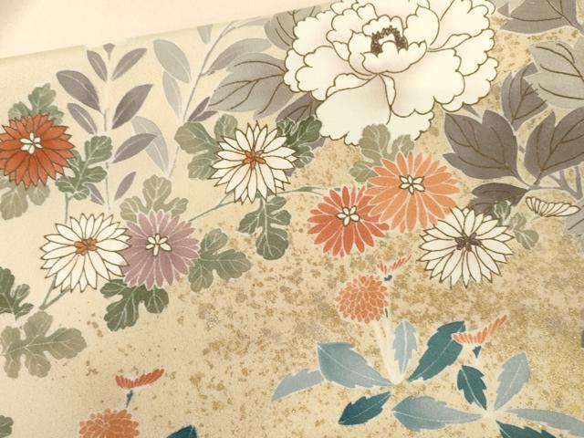 平和屋着物●訪問着 作家物 草花文 暈し染め 金彩 正絹 逸品 AABM2071cs