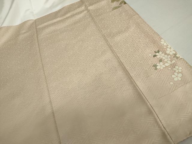 平和屋着物●訪問着 駒刺繍 花松文 金彩 正絹 逸品 AABM2090cs