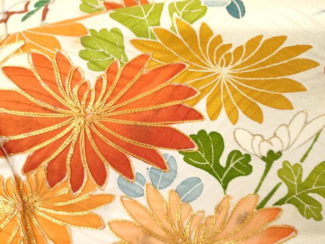 平和屋着物●豪華振袖 絞り 駒刺繍 鴛鴦草花文 金彩 大丸扱い 正絹 逸品 AABM2104cs