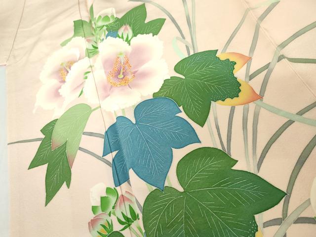 平和屋着物●本加賀友禅作家 押田正義 訪問着 花鳥文 正絹 逸品 AABM2105cs