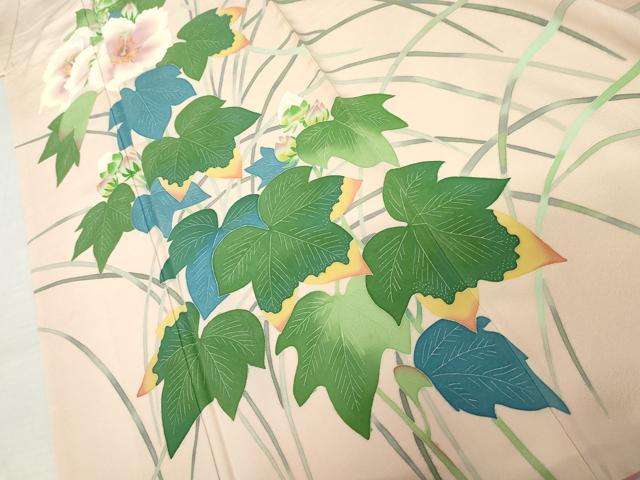 平和屋着物●本加賀友禅作家 押田正義 訪問着 花鳥文 正絹 逸品 AABM2105cs