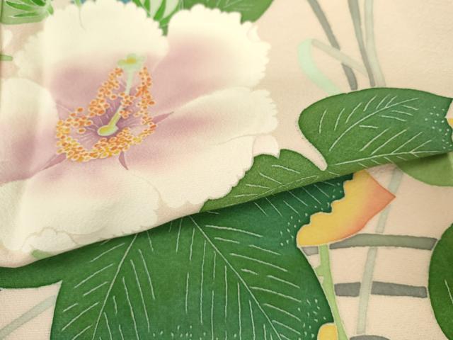 平和屋着物●本加賀友禅作家 押田正義 訪問着 花鳥文 正絹 逸品 AABM2105cs