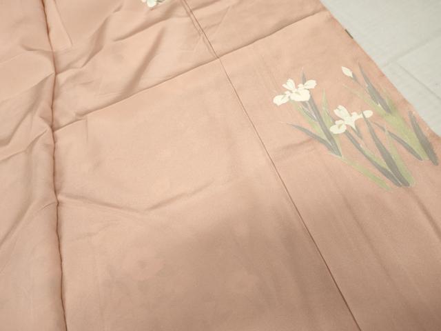 平和屋着物●吉澤友禅 訪問着 駒刺繍 扇面花文 金彩 浜ちりめん 仮絵羽 正絹 逸品 未使用 AABM2114cs