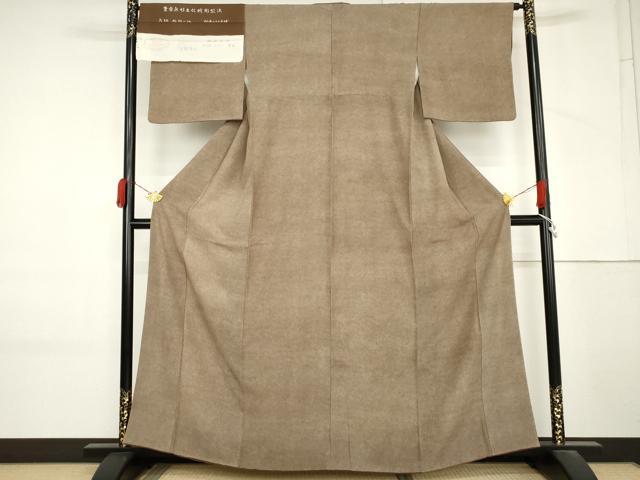 平和屋着物●江戸小紋 極小鮫小紋柄 反端付き 正絹 逸品 AABM2117cs