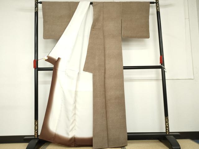 平和屋着物●江戸小紋 極小鮫小紋柄 反端付き 正絹 逸品 AABM2117cs