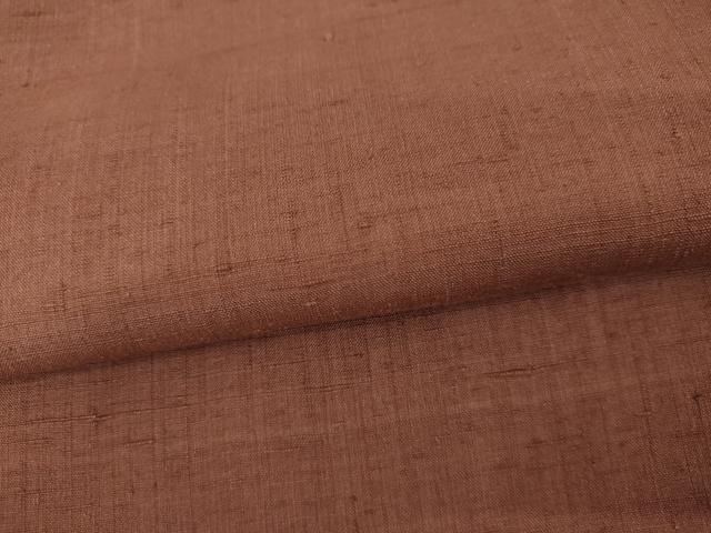 平和屋着物●結城紬 色無地 蘇芳香色 正絹 逸品 AABM2121cs