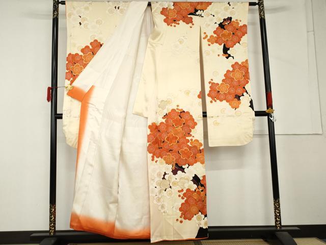 平和屋着物●豪華振袖 駒刺繍 枝梅 金糸 金彩 正絹 逸品 AABM2134cs