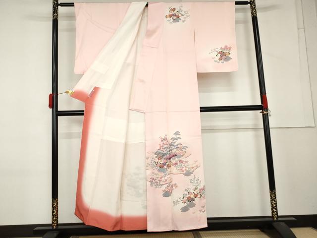 平和屋着物●訪問着 風景草花文 暈し染め 正絹 逸品 未使用 AABM2142cs