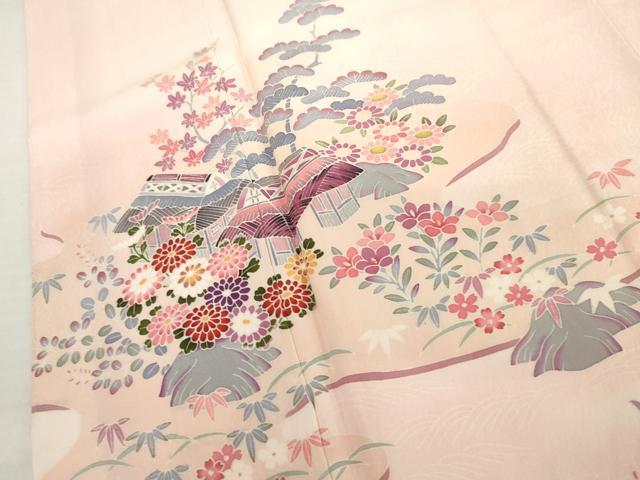 平和屋着物●訪問着 風景草花文 暈し染め 正絹 逸品 未使用 AABM2142cs
