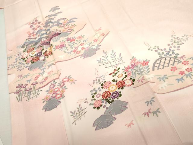 平和屋着物●訪問着 風景草花文 暈し染め 正絹 逸品 未使用 AABM2142cs