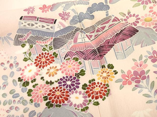 平和屋着物●訪問着 風景草花文 暈し染め 正絹 逸品 未使用 AABM2142cs