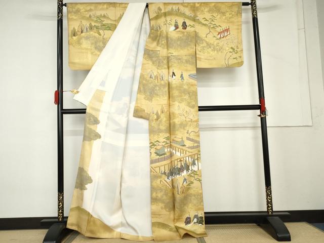 平和屋着物●訪問着 人物風景文 金彩 正絹 逸品 AABM2154cs