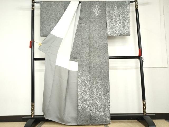平和屋着物●訪問着 枝花文 たたき染め 正絹 逸品 AABM2157cs