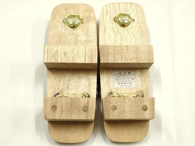 平和屋着物●和装小物 下駄 桐下駄 鼻緒:桜 逸品 未使用 AABM2223ay
