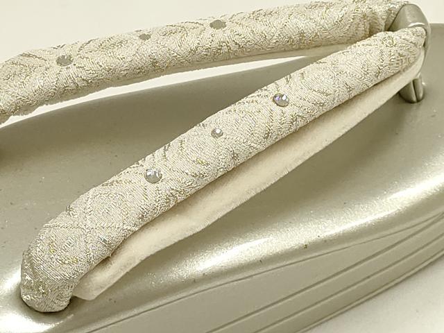 平和屋着物●和装小物 和装草履 紗織 鼻緒:ラインストーン 金銀糸 逸品 未使用 AABM2228ay