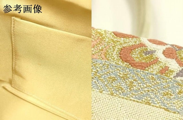 平和屋着物●和装小物 和装バッグ ハンドバッグ 利休バッグ 吉祥花鳥文 金銀糸 帯地使用 逸品 AABM2244ay