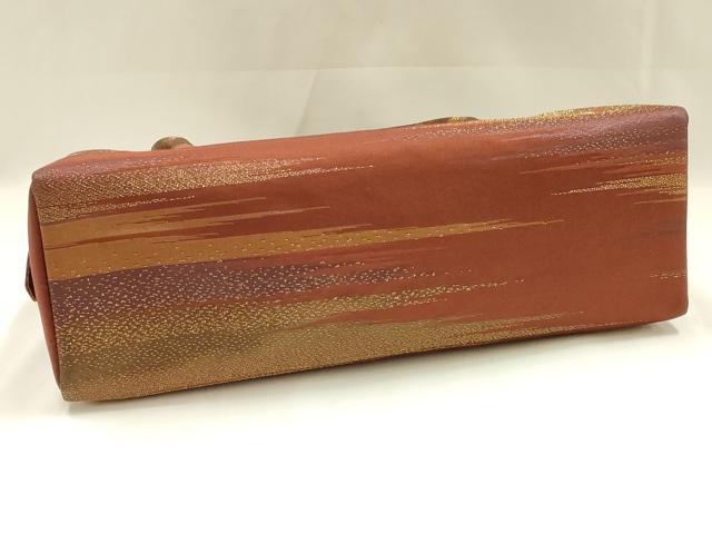 平和屋着物●和装小物 和装バッグ ハンドバッグ 利休バッグ 霞文 箔散らし 金糸 帯地使用 逸品 AABM2248ay