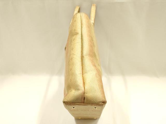 平和屋着物●和装小物 和装バッグ ハンドバッグ 吉祥花間道 金糸 帯地使用 逸品 AABM2249ay