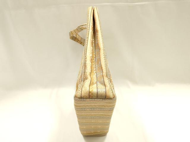 平和屋着物●和装小物 和装バッグ ハンドバッグ トートバッグ 花間道 金糸 逸品 未使用 AABM2255ay