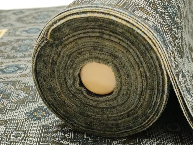 平和屋着物▼小紋 アンサンブル 反物 着尺+羽尺 上代大島 蜀江花文 古谷織物謹製 未使用 AABM2265ay