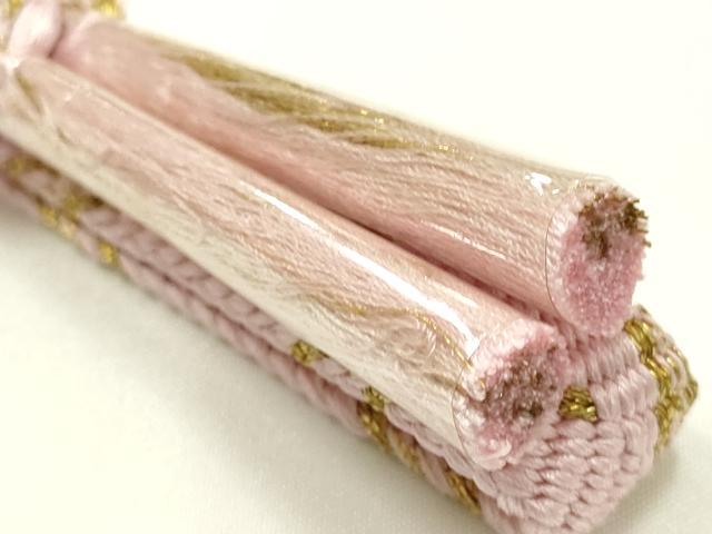 平和屋着物●和装小物 帯締め・帯揚げセット 笹浪組 間道 金糸 逸品 未使用品あり AABM2271ay