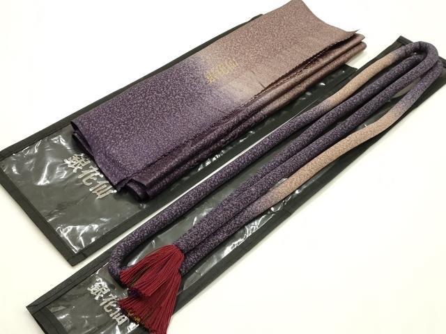 平和屋着物●和装小物 帯締め・帯揚げセット 銀花仙 丸ぐけ 撚り房 二色暈し 逸品 未使用品あり AABM2273ay