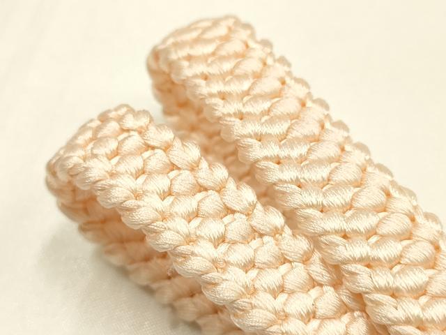 平和屋着物●和装小物 帯締め・帯揚げセット 平組 色無地 薄卵色 逸品 未使用品あり AABM2274ay