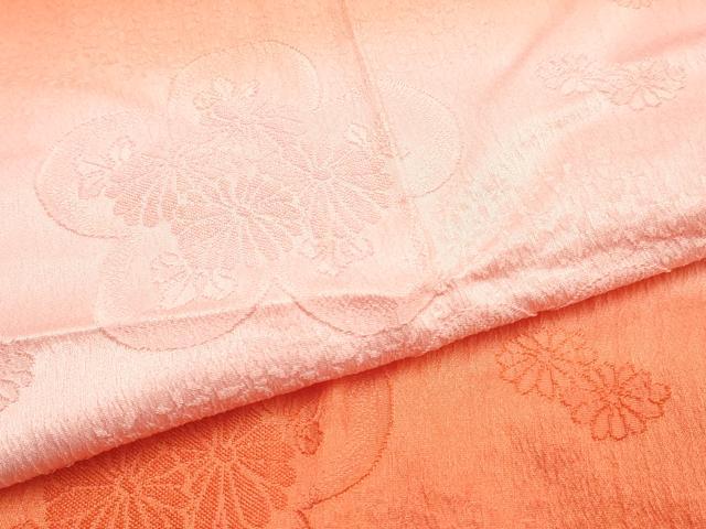 平和屋着物●和装小物 帯締め・帯揚げセット 平組 舞花地紋 暈し染め 正絹 逸品 未使用 AABM2294ay