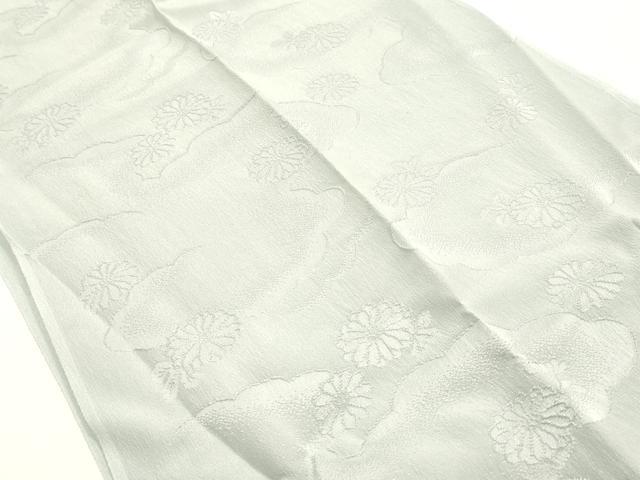 平和屋着物●和装小物 帯締め・帯揚げセット 平組 色無地 霞花地紋 藍白色 逸品 未使用 AABM2303ay