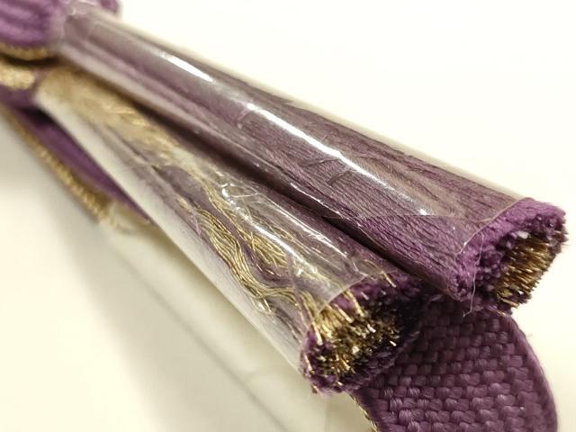 平和屋本店●和装小物 帯締め・帯揚げセット 高麗組 流水箔散らし 金糸 金銀彩 暈し 正絹 逸品 未使用 AABM2312ay