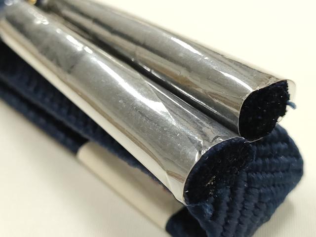 平和屋本店●和装小物 帯締め・帯揚げセット 笹浪組 草花シルエット 金糸 暈し染め ますいわ屋扱い 正絹 逸品 未使用 AABM2320ay