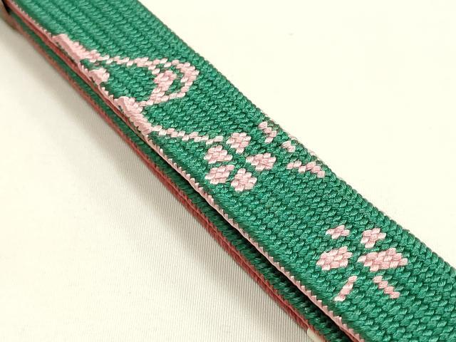 平和屋本店●和装小物 帯締め・帯揚げセット 高麗組 刺繍 笹竹花文 金糸 金銀彩 正絹 逸品 未使用 AABM2321ay