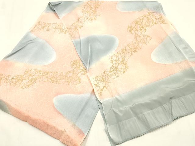平和屋本店●和装小物 帯締め・帯揚げセット 笹浪組 霞文 金糸 金彩 正絹 逸品 未使用 AABM2323ay