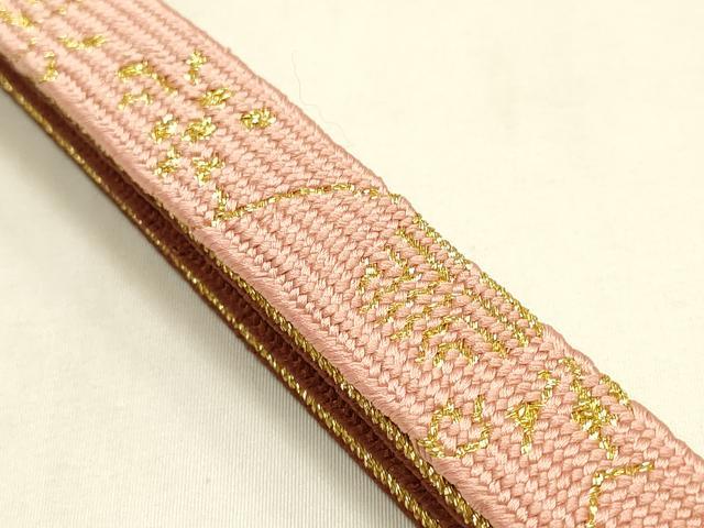 平和屋本店●和装小物 帯締め・帯揚げセット 高麗組 霞舞蝶文 金糸 金彩 暈し 正絹 逸品 未使用 AABM2327ay