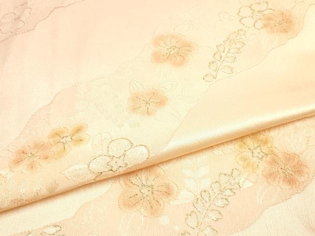 平和屋本店●和装小物 帯締め・帯揚げセット 高麗組 道長花文 地紋起こし 金糸 金彩 暈し染め 正絹 逸品 未使用 AABM2333ay