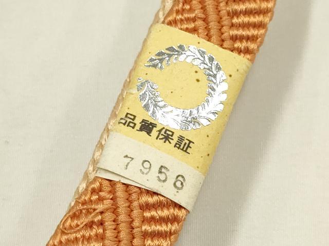 平和屋本店●和装小物 帯締め・帯揚げセット 笹浪組 霞舞花文 金糸 金彩 金通し地 正絹 逸品 未使用 AABM2340ay