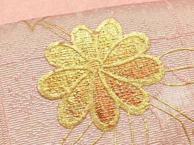平和屋本店●和装小物 帯締め・帯揚げセット 高麗組 枝花文 金糸 金彩 暈し染め 正絹 逸品 未使用 AABM2345ay