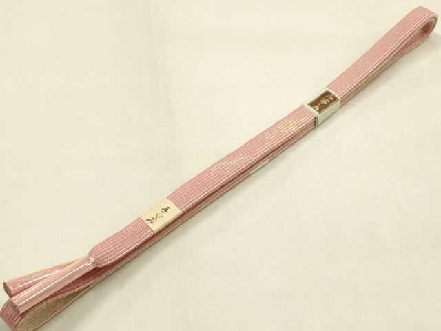 平和屋本店●和装小物 帯締め・帯揚げセット 高麗組 流水草花文 金糸 金銀彩 正絹 逸品 未使用 AABM2349ay