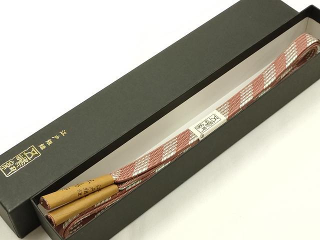 平和屋着物●和装小物 無形文化財 江戸組紐 五嶋紐 帯締め 平組 正絹 逸品 未使用 AABM2363ay