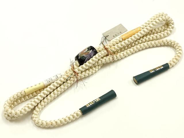 平和屋着物▼和装小物 上質な帯締め 帯留め付き 翠嵐工房 蜻蛉玉 文治 逸品 未使用 AABM2384ay