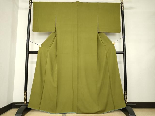 平和屋着物●上質な色無地 小花文 璃寛茶色 正絹 逸品 AABM2401ck