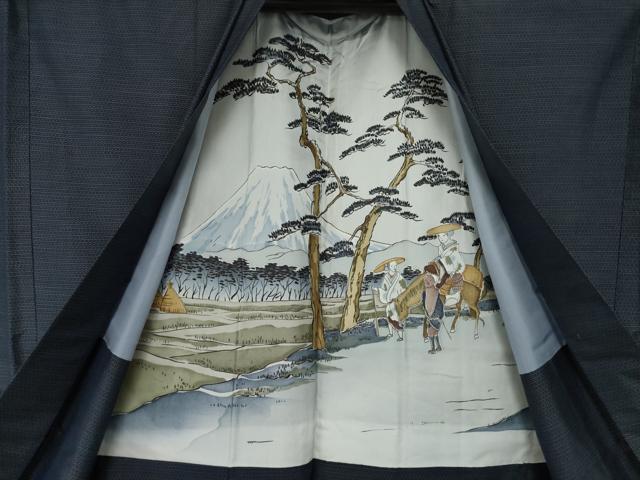 平和屋着物●男性 本場大島紬 アンサンブル 100亀甲 総詰め 正絹 逸品 AABM2403ck