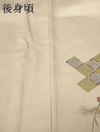 平和屋着物●訪問着 駒刺繍 枝垂れ花文 金彩 正絹 逸品 AABM2404ck
