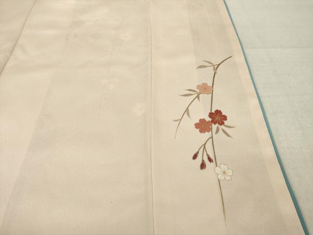 平和屋着物●訪問着 駒刺繍 枝垂れ花文 金彩 正絹 逸品 AABM2404ck