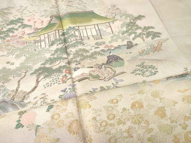 平和屋着物●豪華色留袖 寿光織 人物風景文 正絹 逸品 AABM2405ck