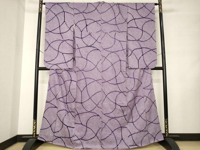 平和屋着物●小振袖 二尺袖 総絞り 幾何学文様 正絹 逸品 AABM2406ck