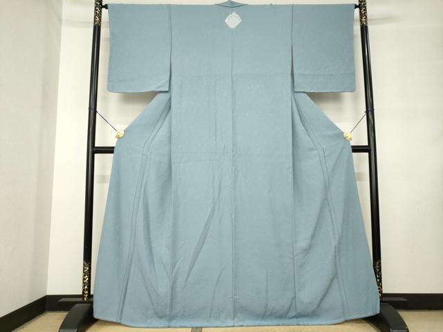 平和屋着物●上質な色無地 藍鼠色 正絹 逸品 未使用 AABM2411ck