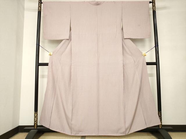 平和屋着物●上質な小紋 縞 正絹 逸品 AABM2412ck