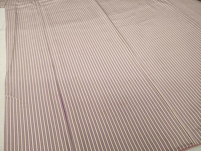 平和屋着物●上質な小紋 縞 正絹 逸品 AABM2412ck