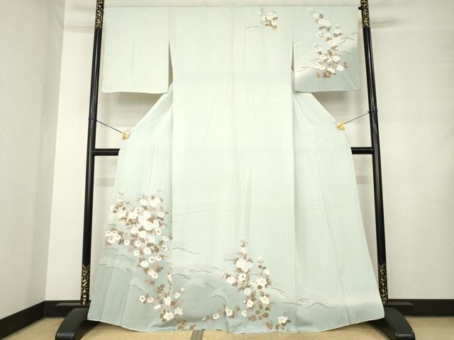 平和屋着物●訪問着 枝花文 暈し染め 正絹 逸品 AABM2417ck